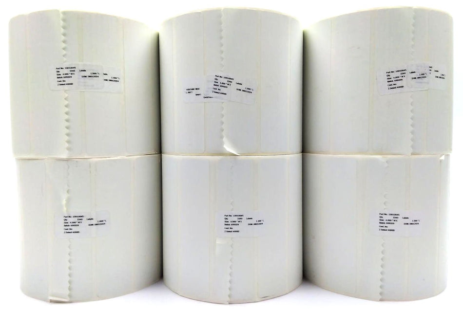 Zebra Labels 4" x 1" Z-Select 4000D Direct Thermal 10010045 Genuine - 6 Rolls