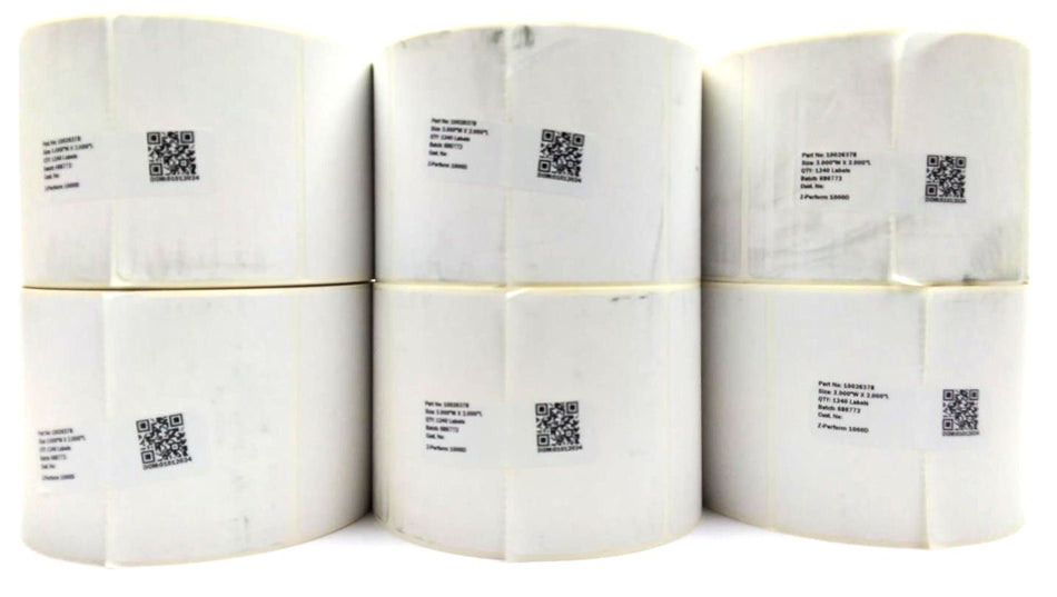 Zebra Labels 3" x 2" Z-Perform 1000D Direct Thermal 10026378 Genuine - 6 Rolls