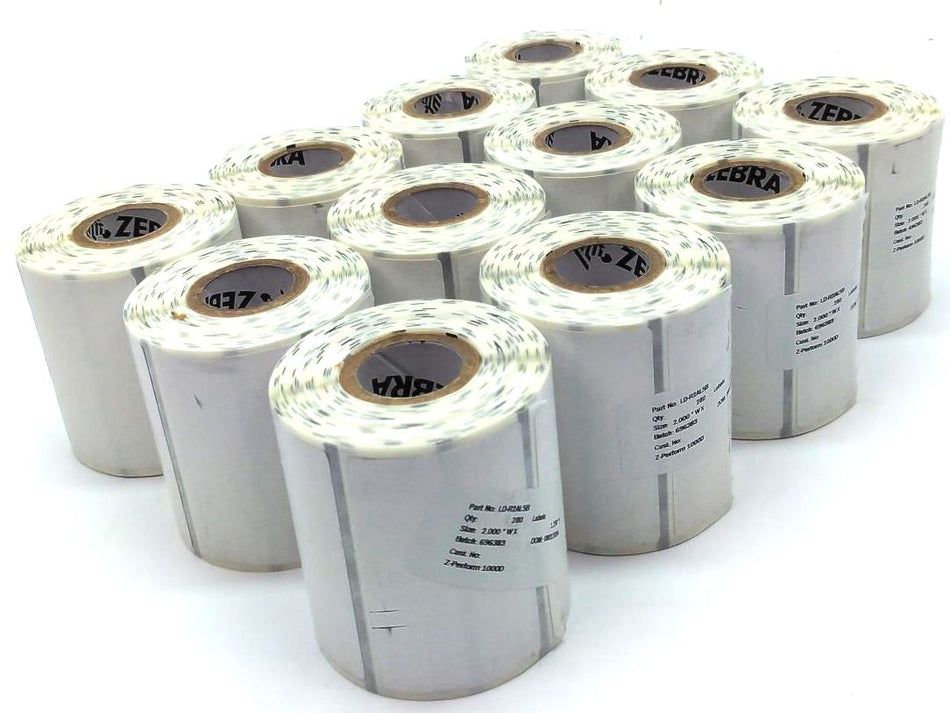 Zebra Labels 2" x 1.25" Z-Perform 1000D Thermal LD-R2AL5B Genuine OEM - 17 Rolls