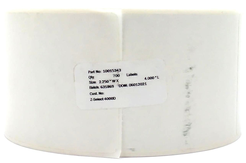Zebra Labels 2.25" x 4" Z-Select 4000D Thermal 10015343 Genuine OEM - 1 Roll
