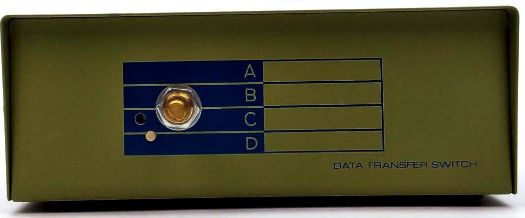 Kentek DB9 Male 4 Way Data Transfer Switch Box RS-232 9 Pin I/O ABCD P ...