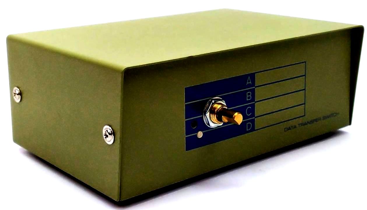 Kentek DB9 Male 4 Way Data Transfer Switch Box RS-232 9 Pin I/O ABCD P ...