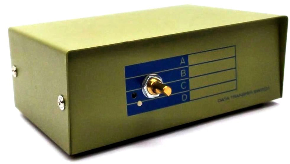 Kentek DB9 Male 4 Way Data Transfer Switch Box RS-232 9 Pin I/O ABCD Port PC