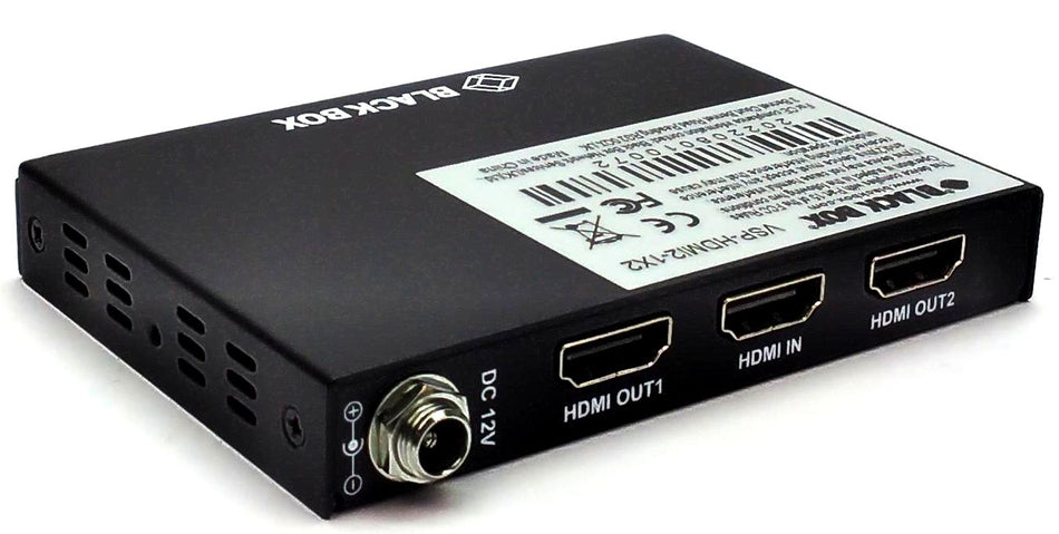 Black Box VSP-HDMI2-1X2 Video Audio Splitter Desktop 2 Ports 4K 60HZ