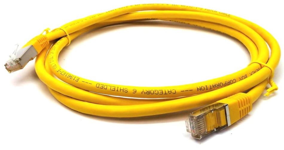 Black Box Shielded Stranded Patch Cable 26 AWG CAT6 Yellow 6ft EVNSL0272YL-0006