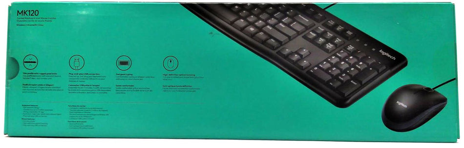 Lot of 4 Logitech Mk120 USB Corded Keyboard and Mouse Combo 920-002565