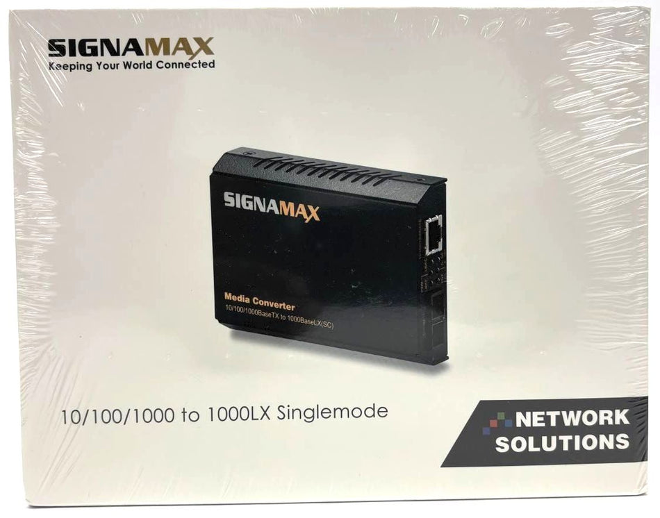Signamax Media Converter SC/SM 10 KM Span 10/100/1000BaseT/TX to 1000BaseLX