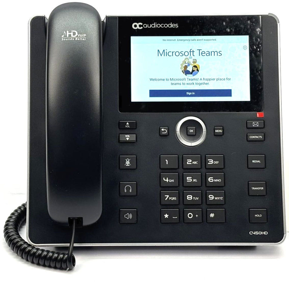 Audiocodes C450HD IP Business Phone Touch Screen Wi-Fi Microsoft Teams GGWV00745