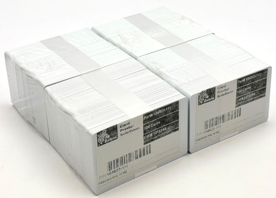 Zebra Premier PVC Blank Plastic ID Cards 30ml White 104523-111 - Pack of 400