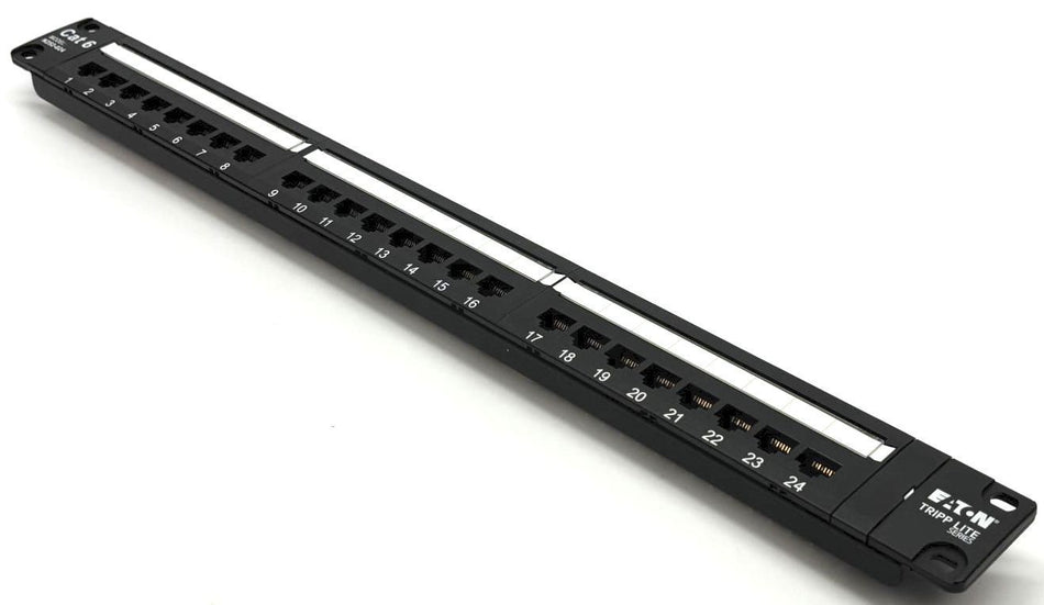 Tripp Lite Eaton N252-024 Patch Panel 24-Port 1U Rack-Mount RJ45 CAT6 110