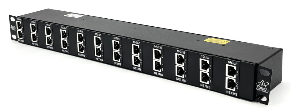 Ditek DTK-RM12NETS POE Ethernet Protector 12 Channel 1U Rackmount Shielded