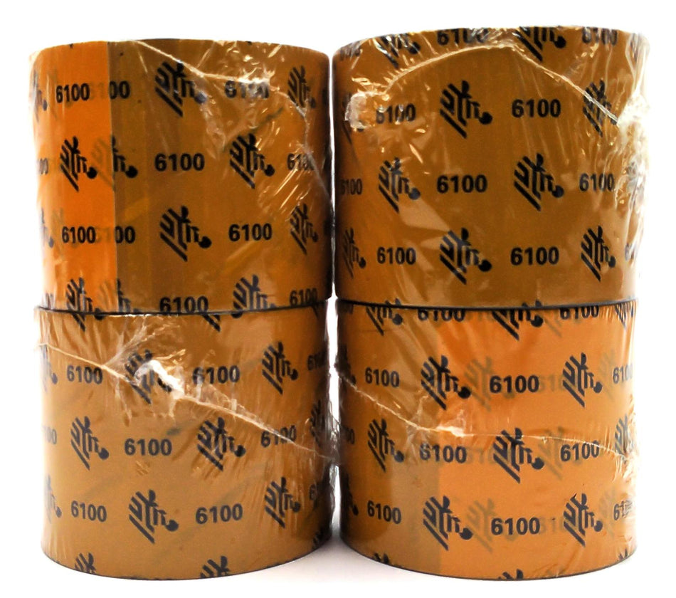 Zebra 2.36 x 1476' 6100 Wax Resin Ribbon Thermal Transfer 06100BK06045 - 4 Rolls