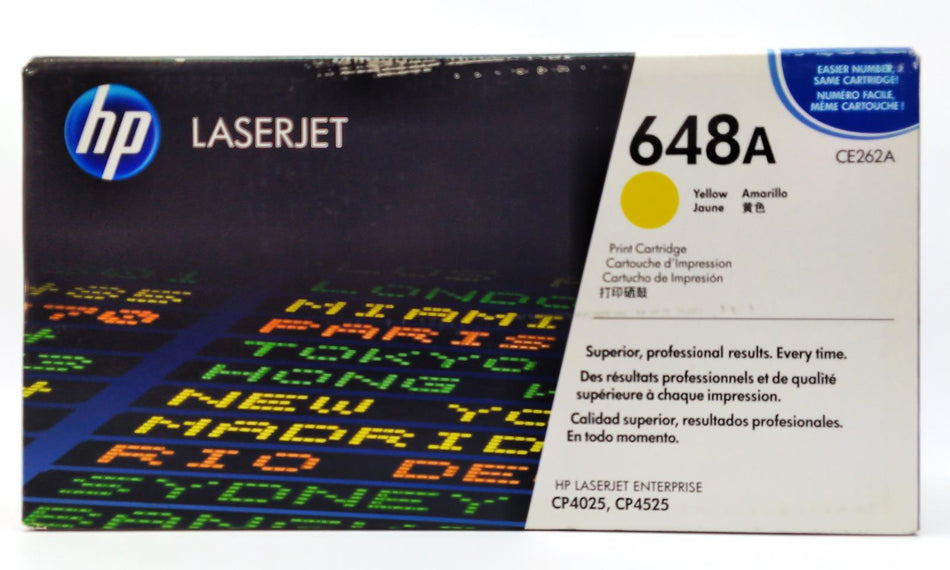 HP LaserJet CP4525 648A Genuine OEM LaserJet Toner Cartridge Yellow CE262A