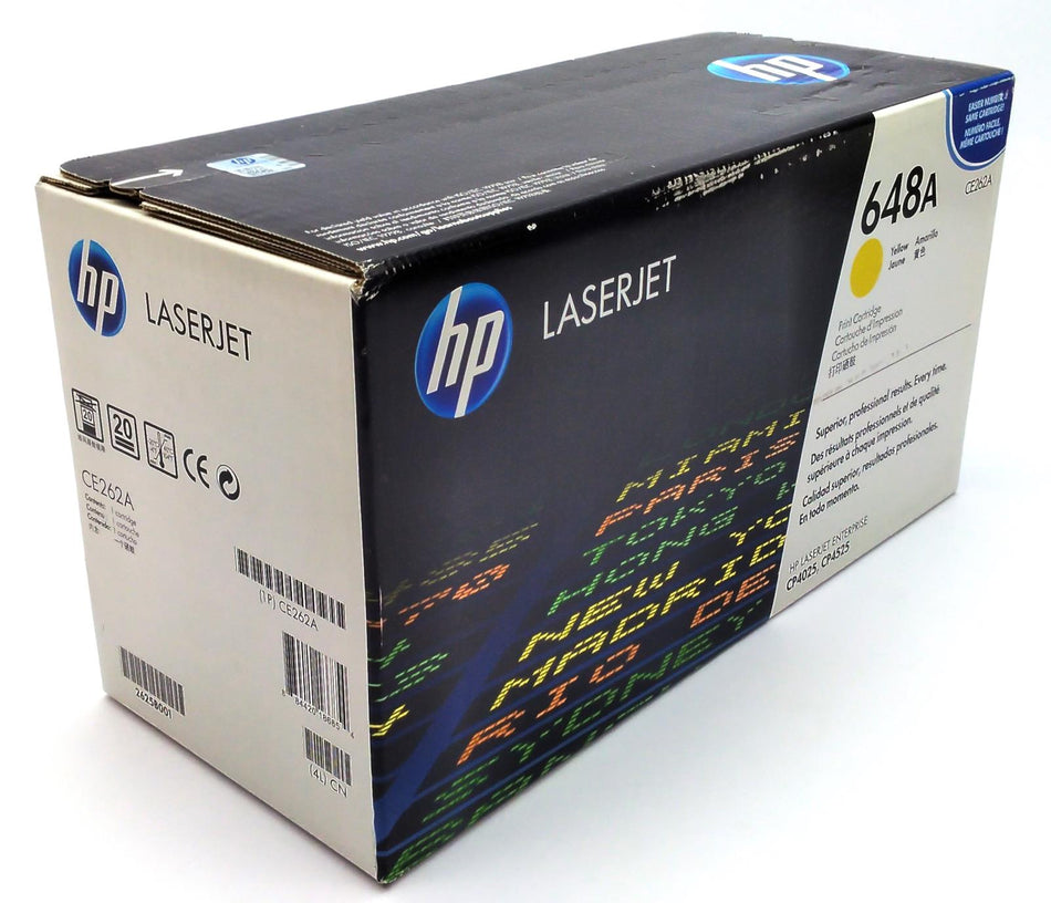 HP LaserJet CP4525 648A Genuine OEM LaserJet Toner Cartridge Yellow CE262A