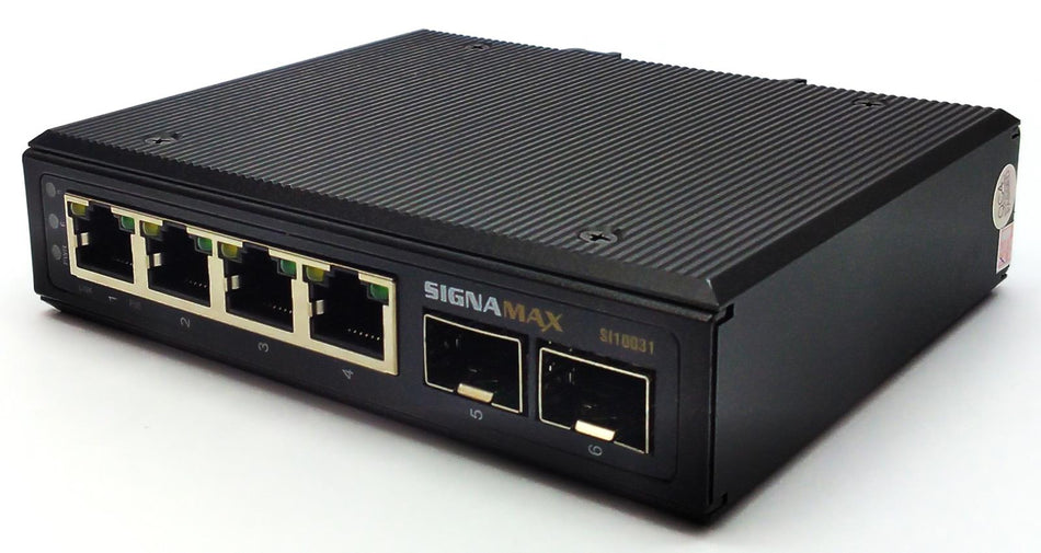 Signamax I-100 4 Port Industrial Gigabit PoE+ Ethernet Switch SI10031