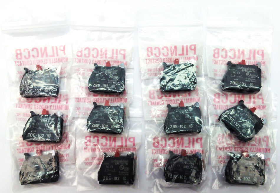 Lot of 13 Schneider ZBE-102 Contact Block Momentary 1NC for ZB4 ZB5 Operators