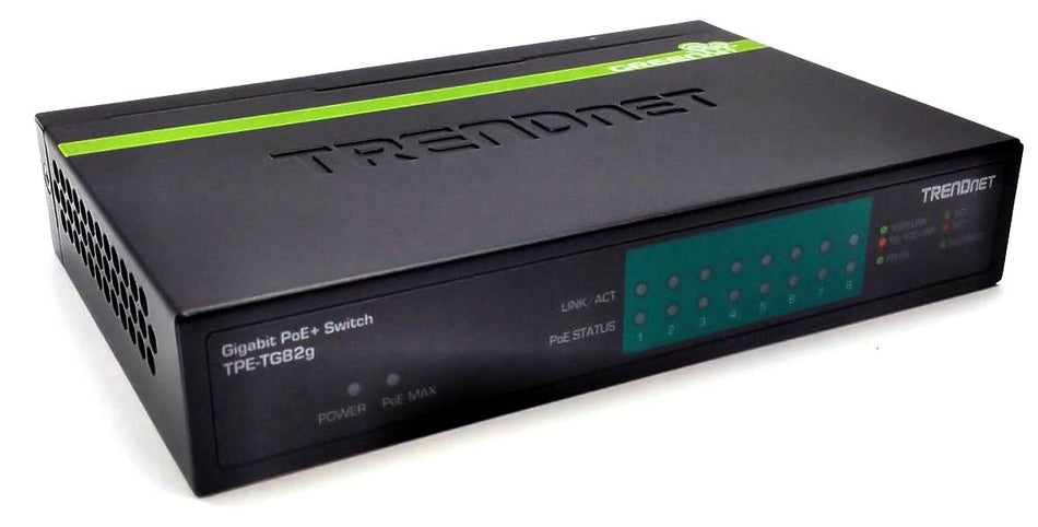 TRENDnet TPE-TG82g/A Gigabit PoE+ Switch 8-Port with LED Indicators