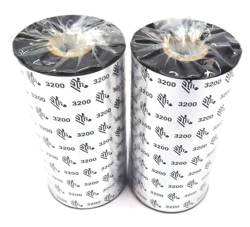 Zebra 6.14" x 17712" 3200 Wax Resin Ribbons 03200BK15645 Genuine OEM - 2 Rolls