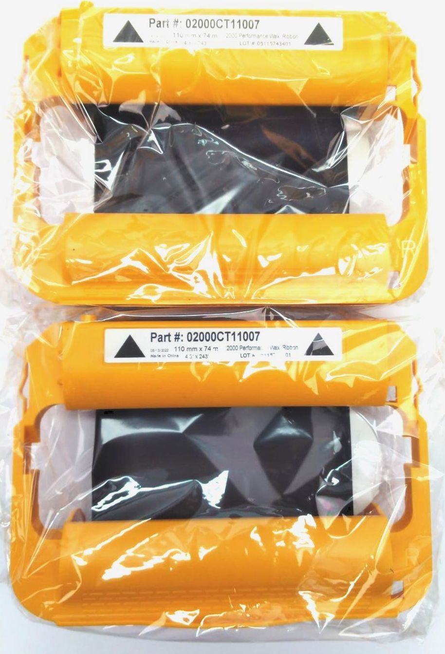 Zebra 4.33" x 243' 2000 Performance Ribbon 02000CT11007 Genuine - 2 Cartridges