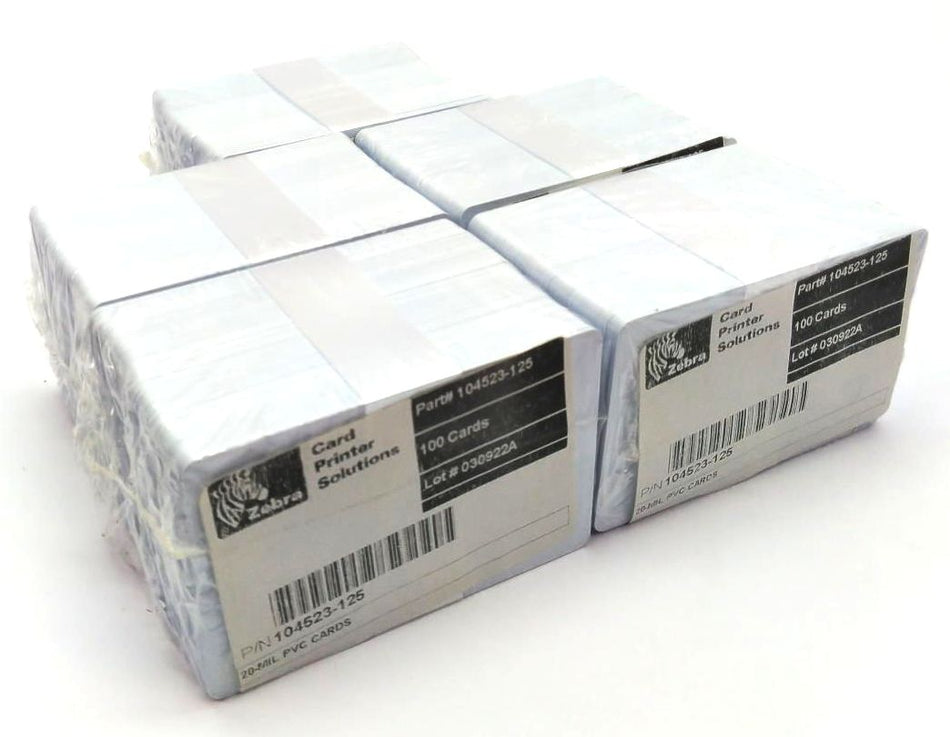 Zebra 2.13" x 3.38" 20-Mil PVC ID Cards Premier 104523-125 Genuine - Pack of 500