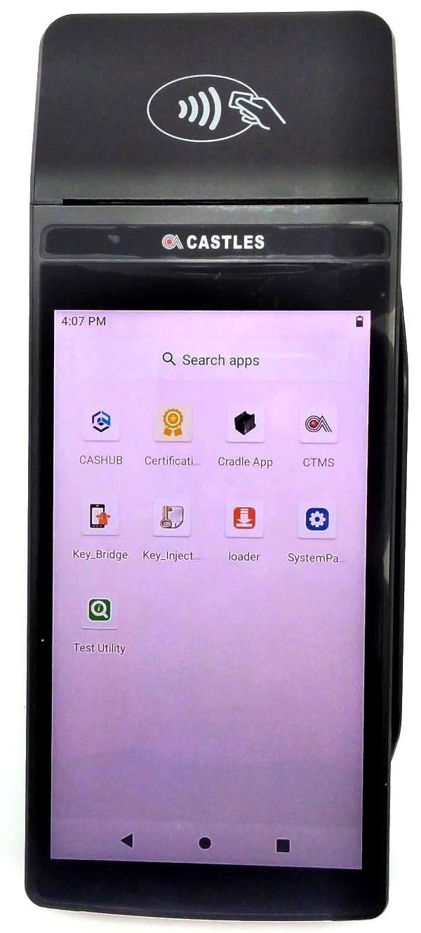 Castles SATURN1000 Card Payment Terminal Android Wireless Contactless 10512087