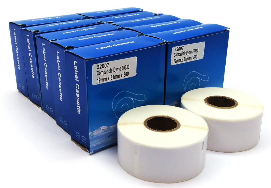 Return Address Labels 30330 19mm x 51mm for Dymo White 22007 - 10 Rolls