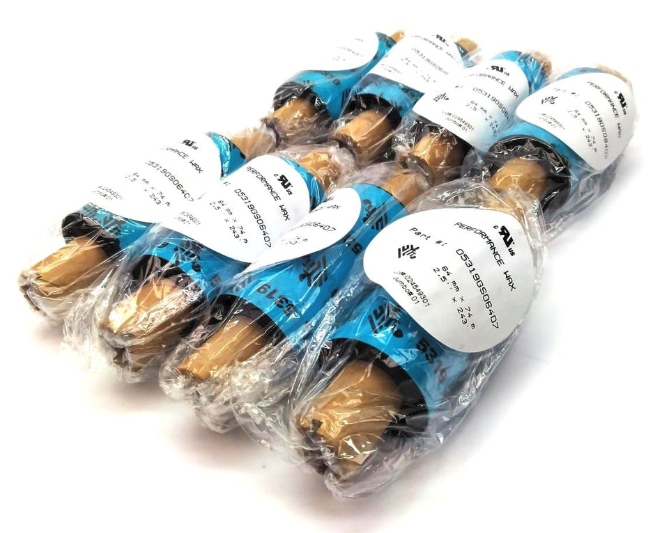 Zebra 2.5" x 243' Performance 5319 Wax Ribbons 05319GS06407 Genuine - 12 Rolls