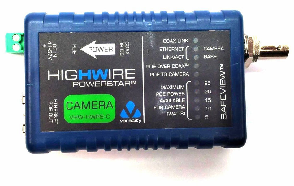 Veracity VHW-HWPS-C Highwire 1-Port Ethernet over Coax PowerStar Base Unit