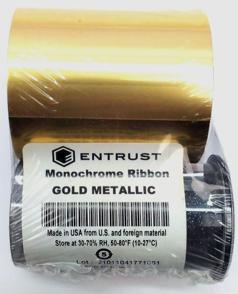 Entrust 525900-015 Sigma DS1 Print Ribbon Kit Monochrome Gold Metallic Genuine