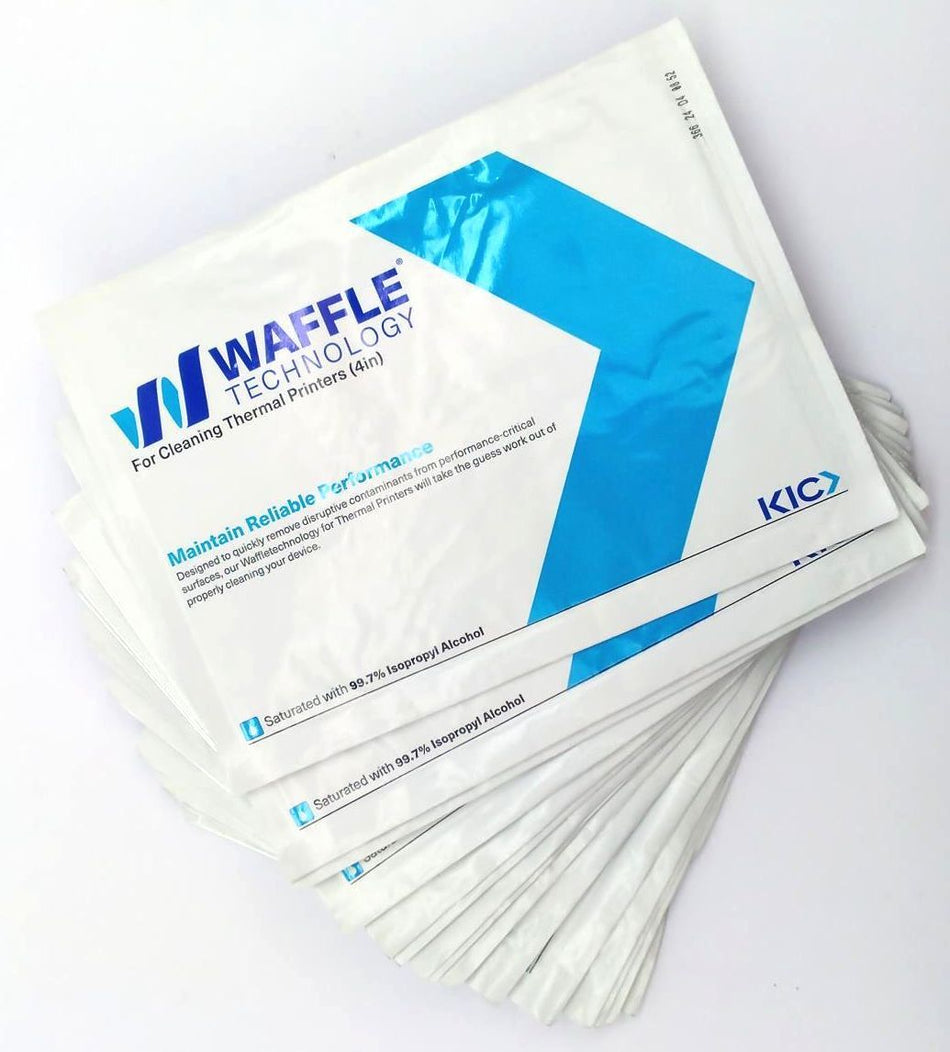 Thermal Printer 4" Cleaning Cards Kic with Waffletechnology 6" x 4" Pack of 15