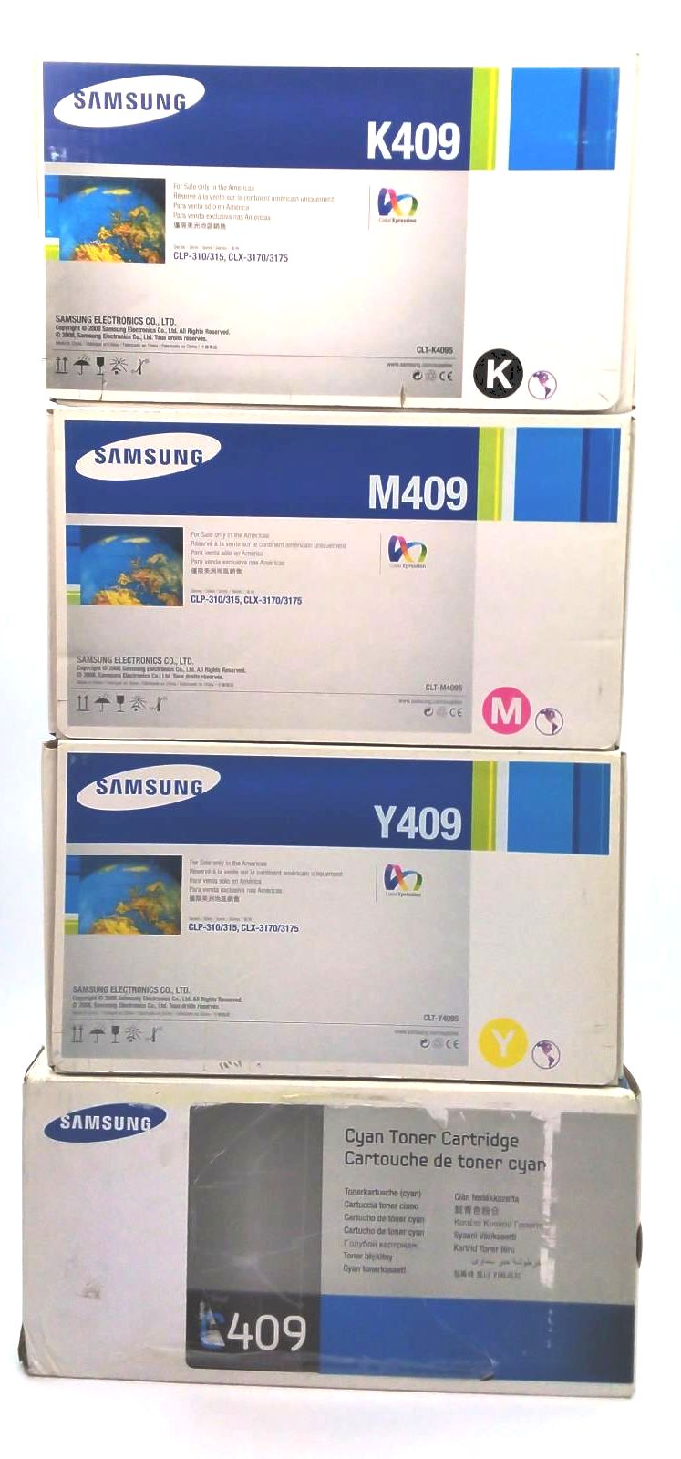 Samsung CLP-310 310N Toner Cartridges Color CMYK Genuine OEM Pack of 4