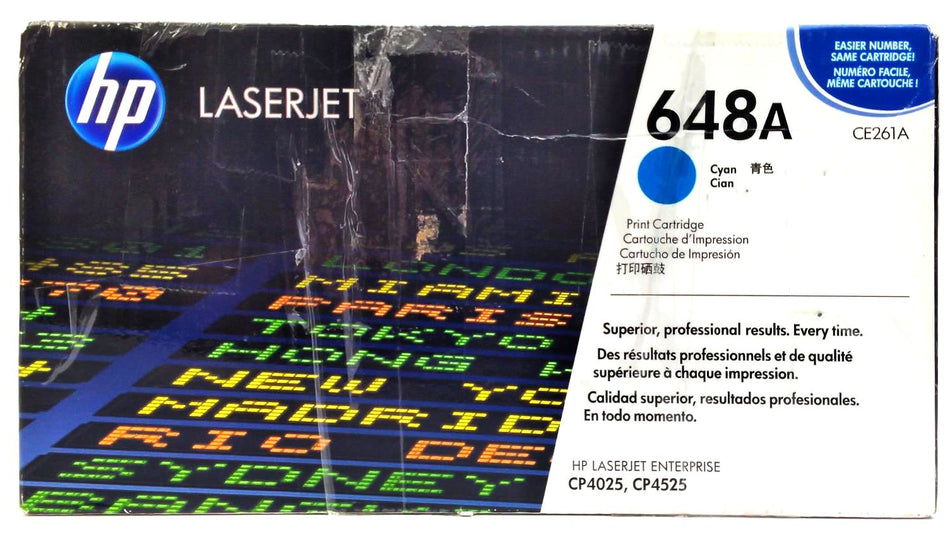 HP 648A CP4025 LaserJet Enterprise Toner Cartridge Cyan CE261A Genuine OEM