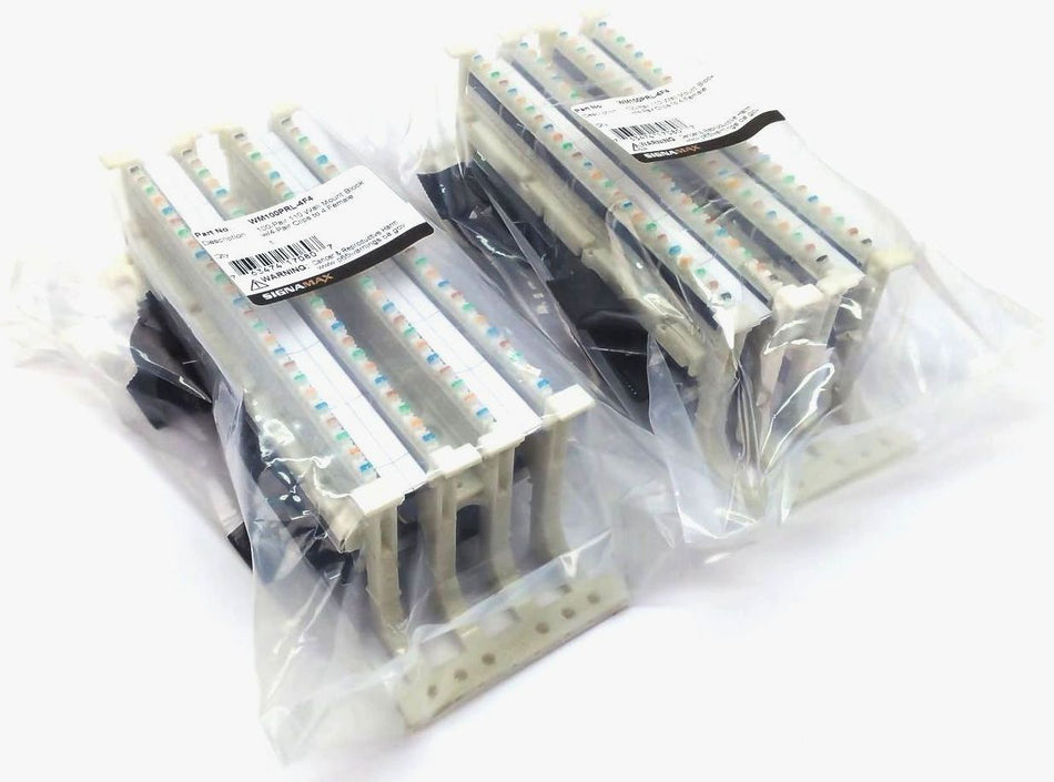 Signamax WM100PRL-4F4 100-Pair 110 Wall Mount Block with 4 Clips to 4F - 2 Pack