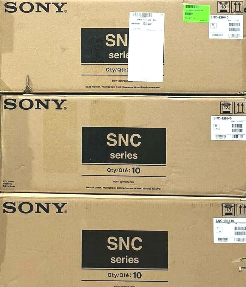 Lot of 10 Sony Security Camera Indoor FHD SNC-EB640 Box-type 1080p (New in Box)
