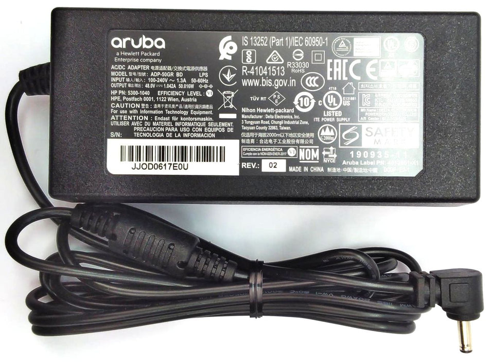 HPE Aruba AP-303 AC Adapter Charger ADP-50GR BD 50.02 48V 1.042A Genuine OEM
