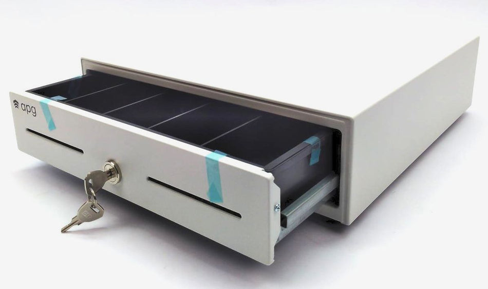 APG Cash Drawer EKDS320-1-W330-A11 White 3 Bills x 5 Coins 13" x 13"