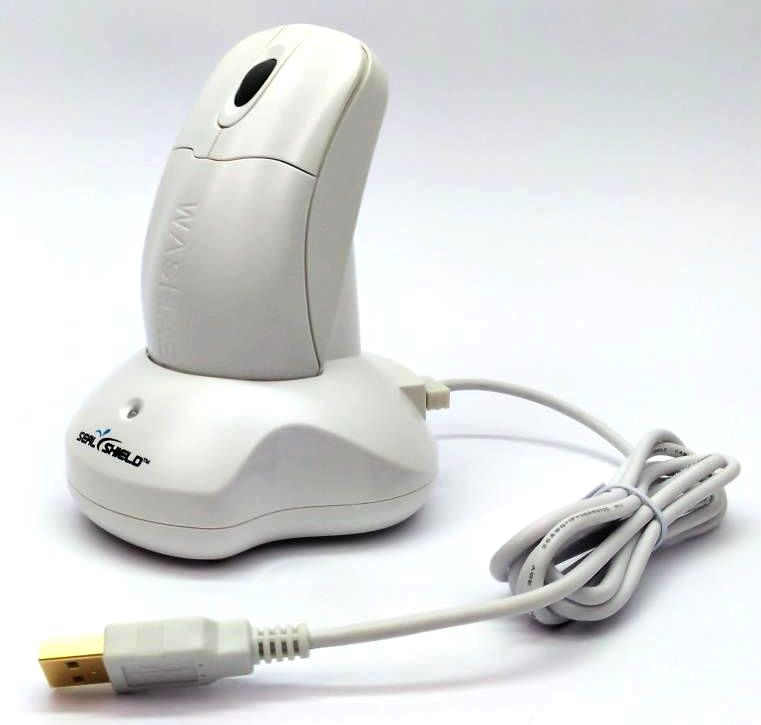 Seal Shield STWM042WE Wireless Mouse Washable with USB Charging Base