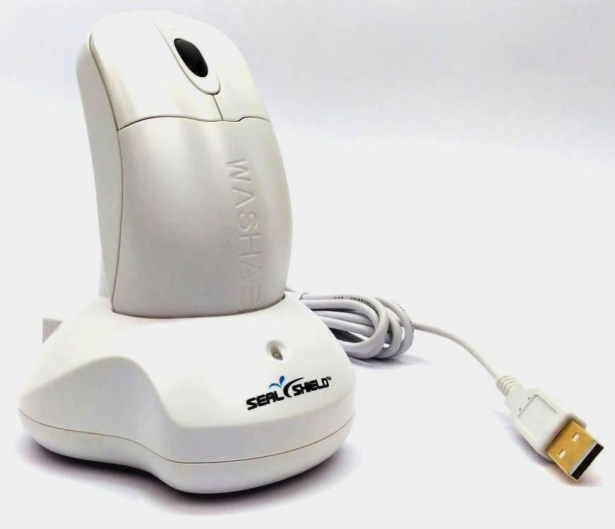 Seal Shield STWM042WE Wireless Mouse Washable with USB Charging Base
