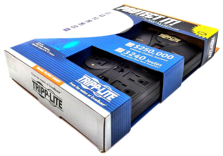 Tripp Lite TLP810NET Surge Protector 8 Outlets 3240 Joules with 10ft Cord
