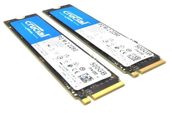 Lot of 2 Crucial 500G NVMe SSD with Windows 11 P2 M.2 2280 PCle Gen3 x4