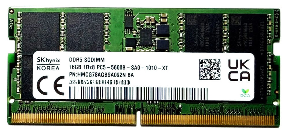 SK Hynix 16GB Laptop RAM Memory Module DDR5-5600 PC5-44800 HMCG78AGBSA092N