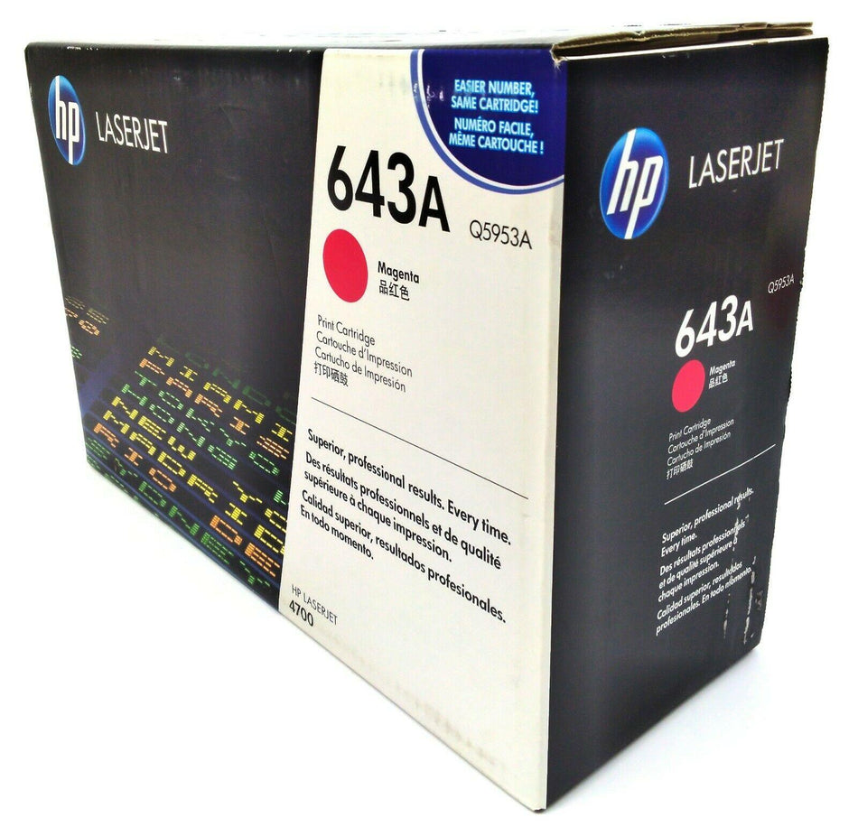 HP LaserJet 4700 Printer 643A Magenta Genuine OEM Laser Toner Cartridge Q5953A