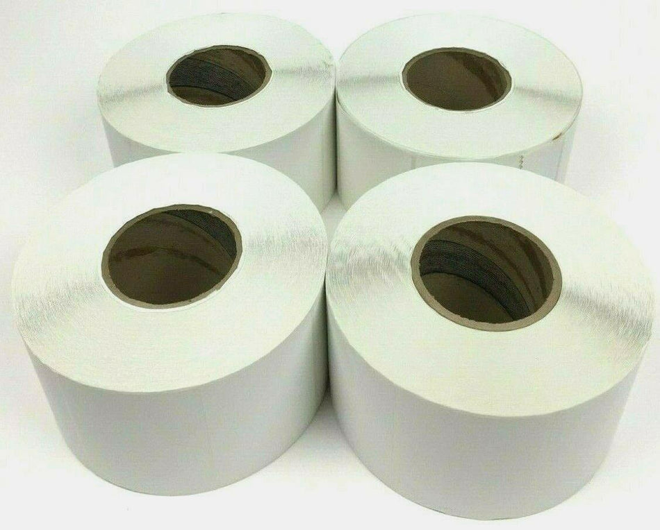 Perforated 4" x 3" 2000 Label/Roll Thermal Transfer Labels 420985 4 Rolls New