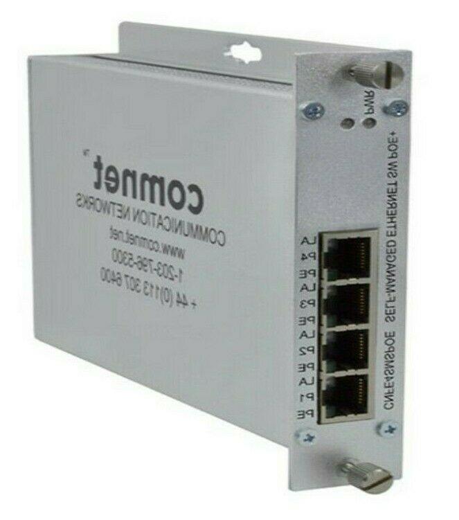 Comnet 4 Port 10/100 Mbps Ethernet Self-managed Switch with PoE+ CNFE4SMSPOE