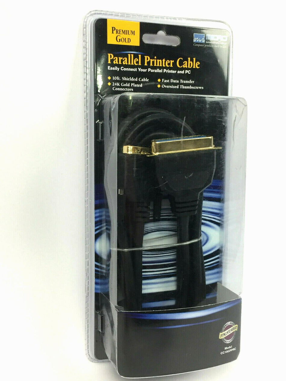Micro Innovations Parallel Printer Premium Gold Shielded Cable CC10GPPRC Size 10