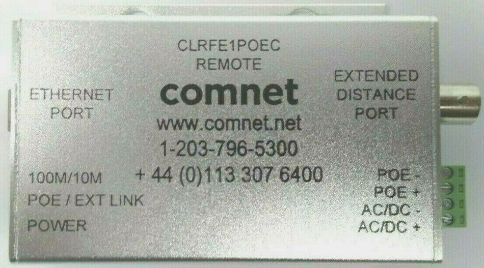 Comnet Remote Single Channel Over Coax PoE Network Extender CLRFE1POEC New