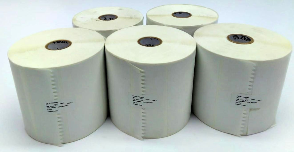 Zebra 4" x 2" Z-Perform 2000T Thermal White Labels Genuine 10005851 - 5 Rolls