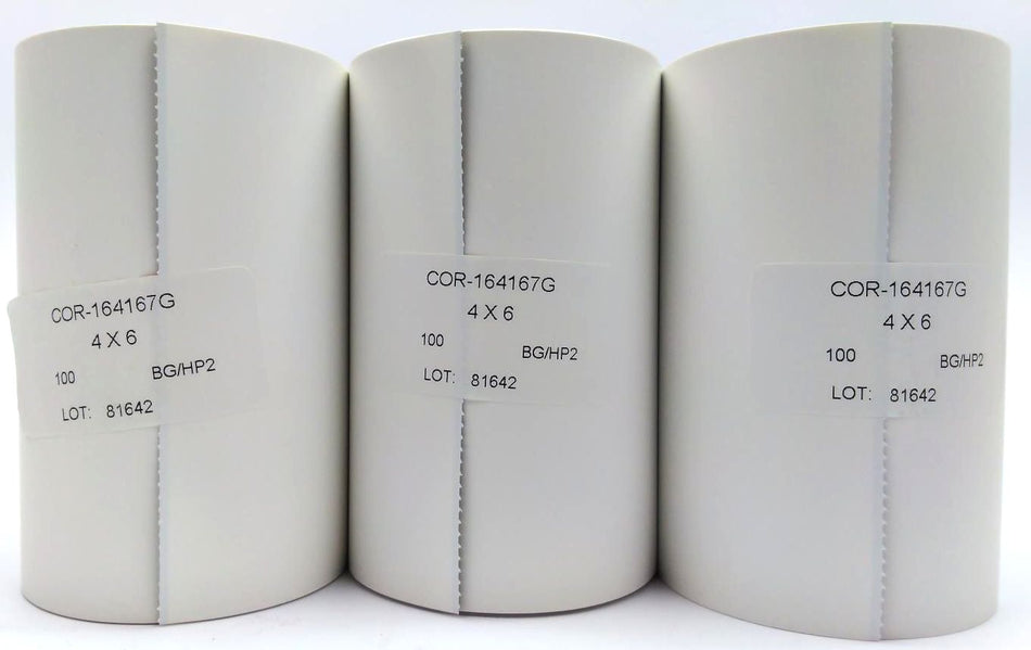 OnCore 4" x 6" POLYPRO TAG PERF White Labels COR-164167G - 36 Rolls
