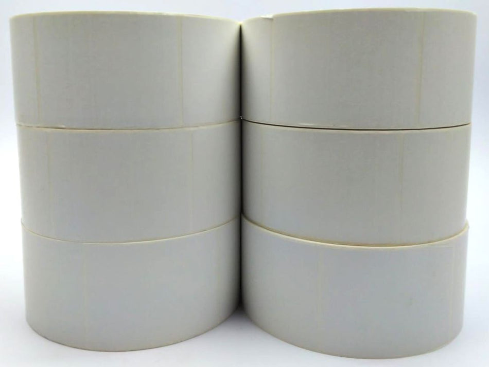 Oncore 3" x 4" Permanent Adhesive White Labels COR-TL3X4P8-CASE - 6 Rolls