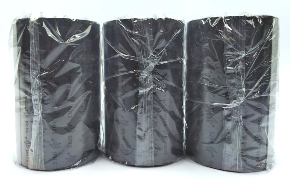 Zebra 6.16" X 2955' 2100 Genuine OEM Wax Ribbons Black 02100BK15690 - 3 Rolls